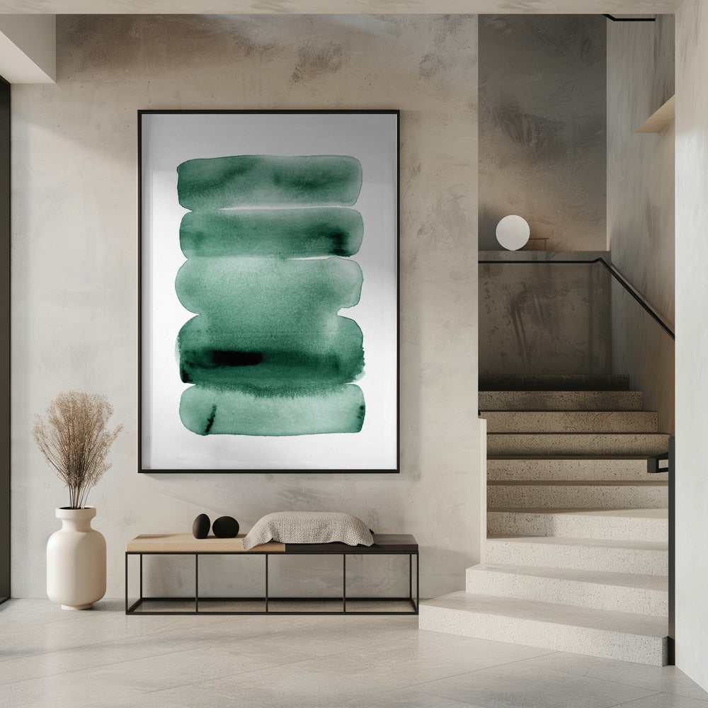 Abstracte groene strepen | Poster
