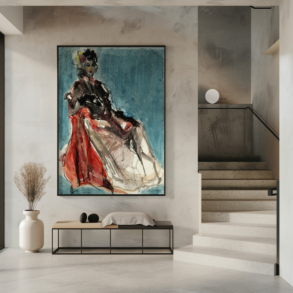 Elegante pose van vrouwenportret | Poster