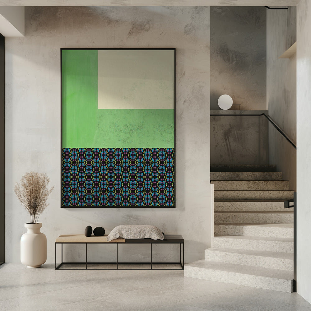 Pastelgroen en nyonya-patrooncollage | Poster