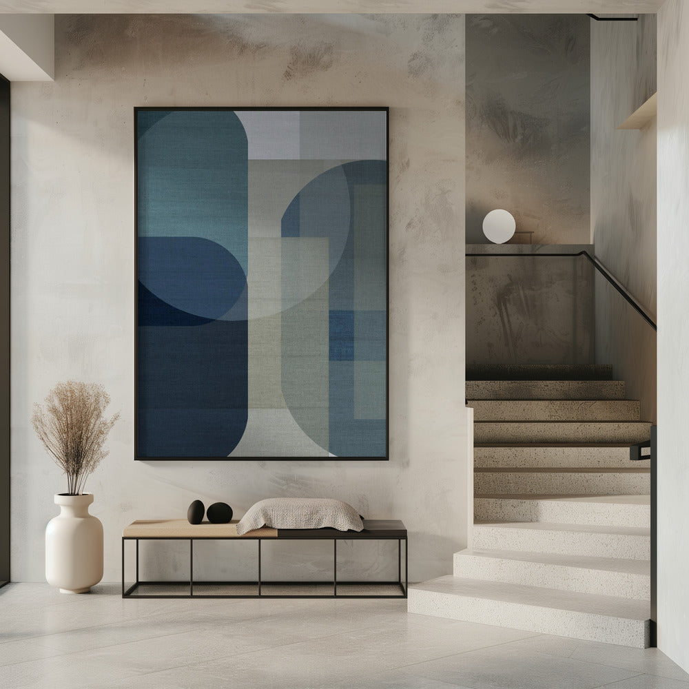 Geweven Blauwe Lagen 1 | Poster