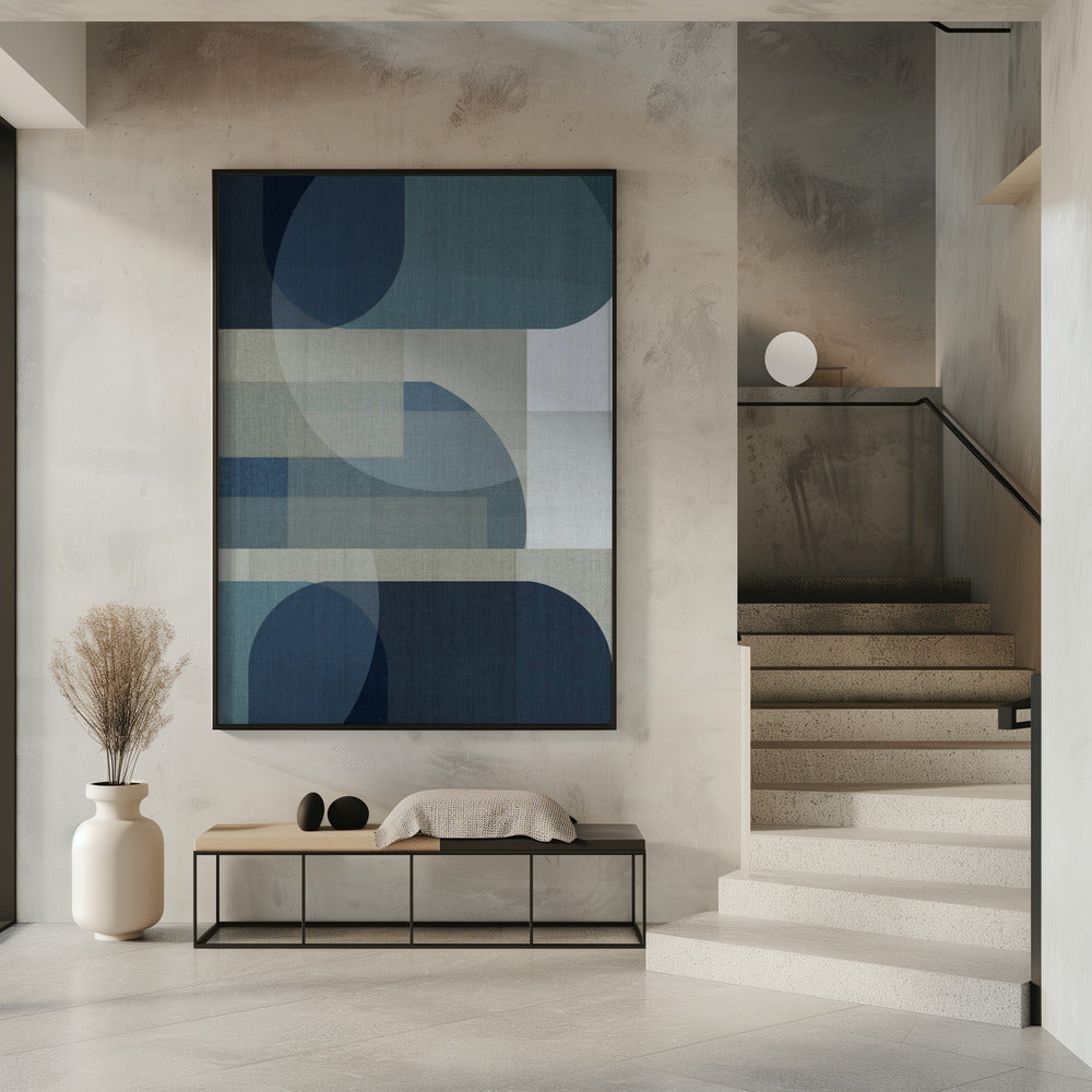 Geweven Blauwe Lagen 4 | Poster