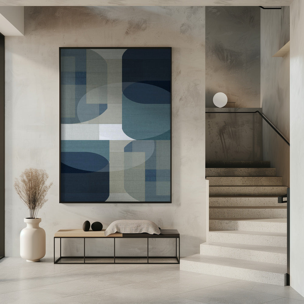 Geweven Blauwe Lagen 5 | Poster