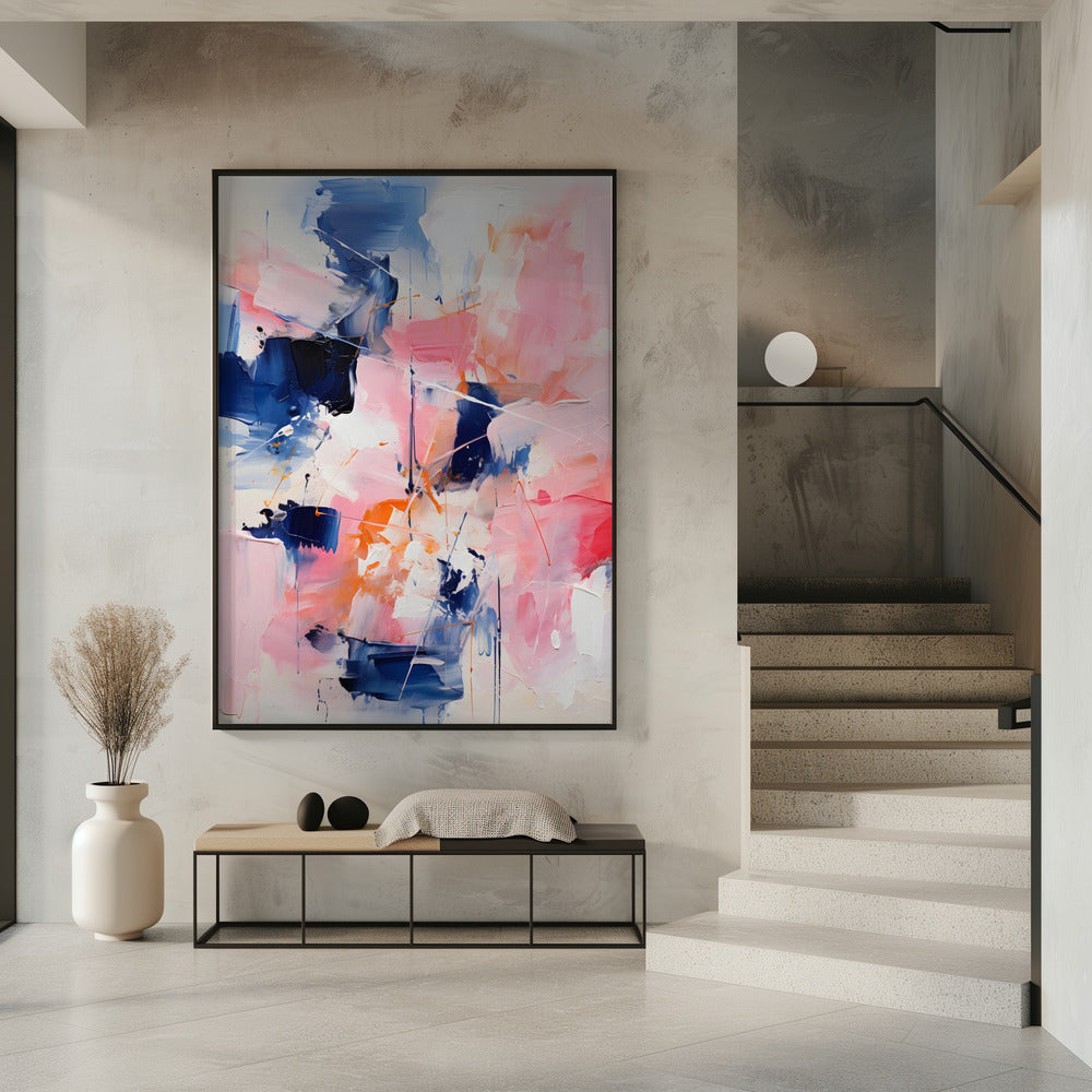 Blush Indigo Abstract Print Tweede 4x | Poster
