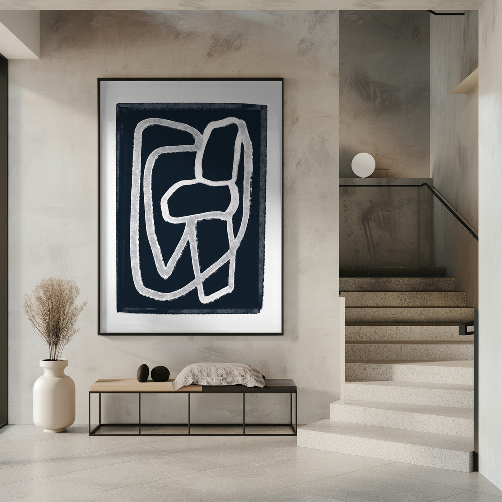 Marine abstracte lijnen | Poster