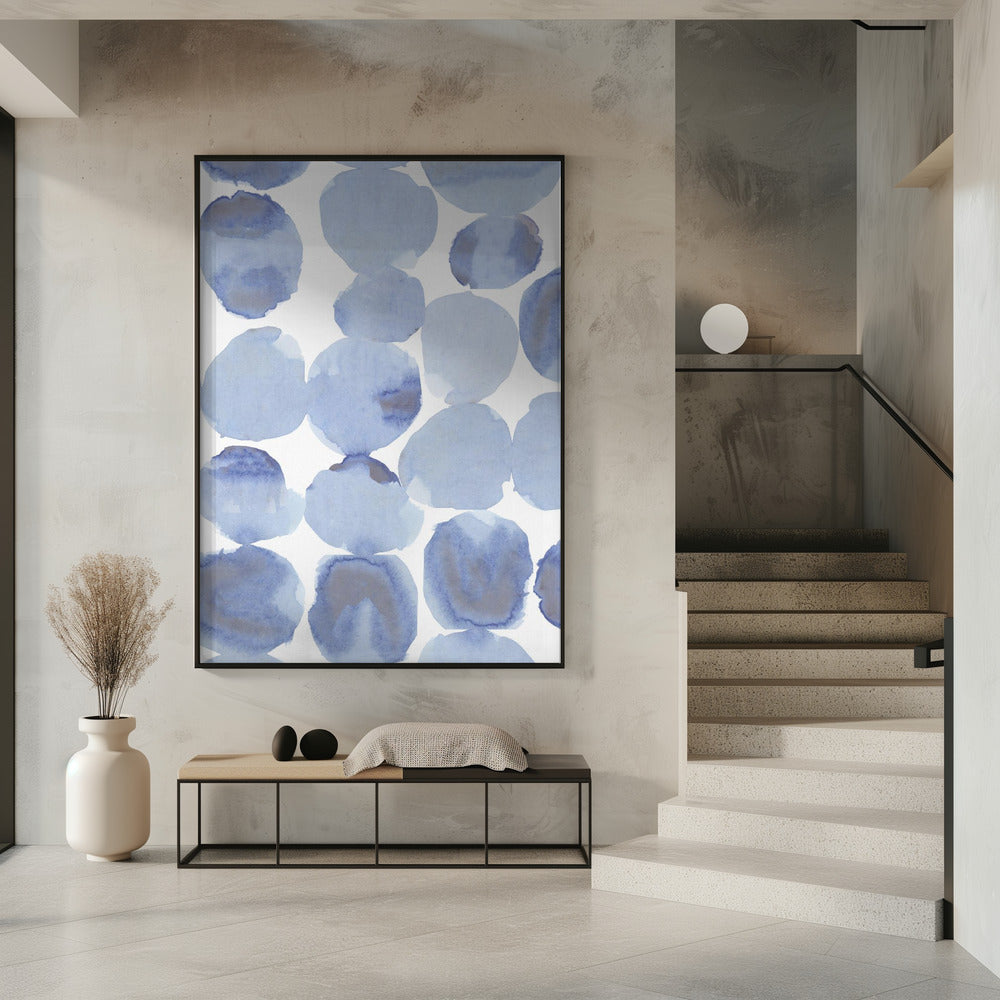 Blauw Violet Gris Aquarel 1 | Poster