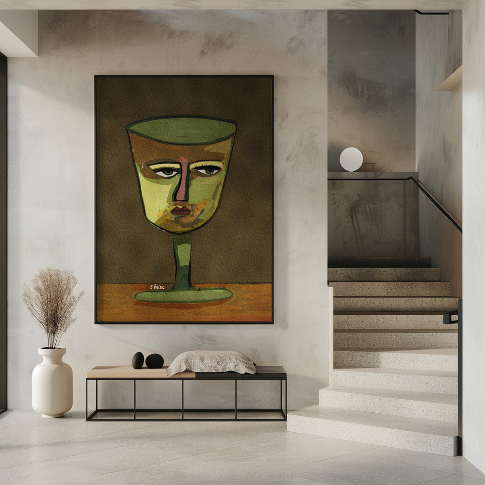 Wine Glass LADY brown | Poster