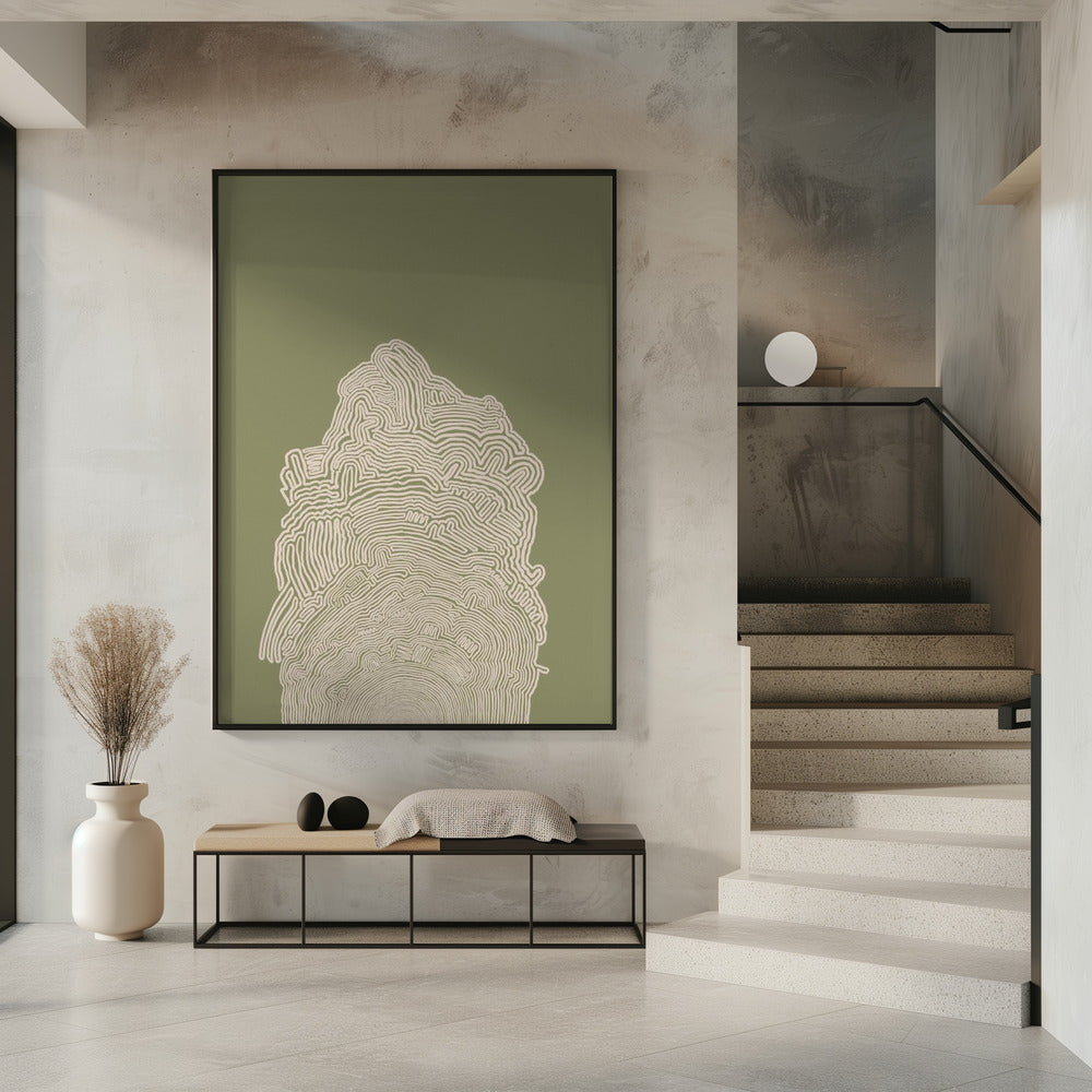 Line Drawing Green Abstract | Poster