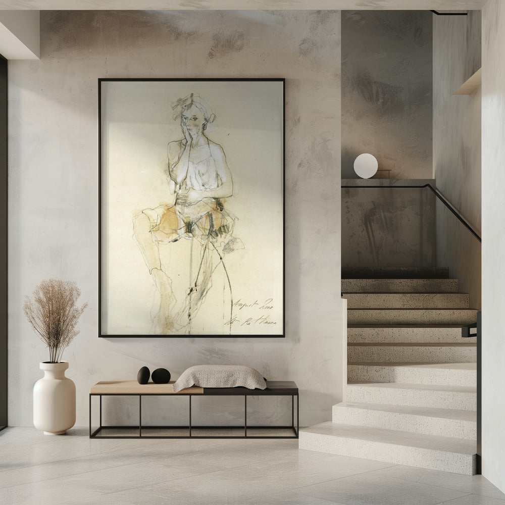 Seated Figure In A Pensive Pose | Poster