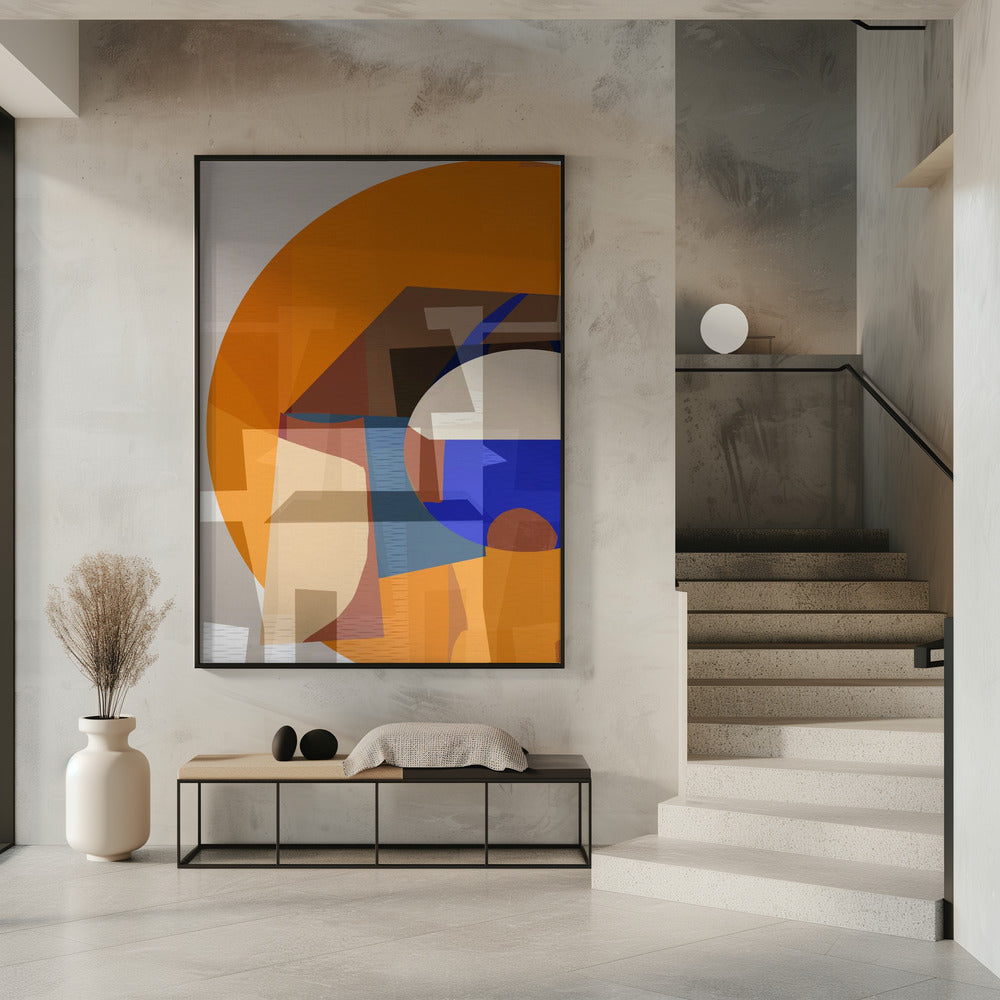 Oranje Blauw Geweven 4 | Poster
