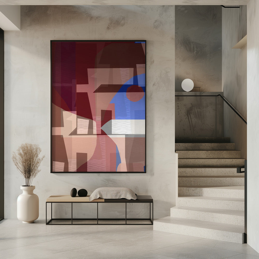 Bruin Blauw Geweven 6 | Poster