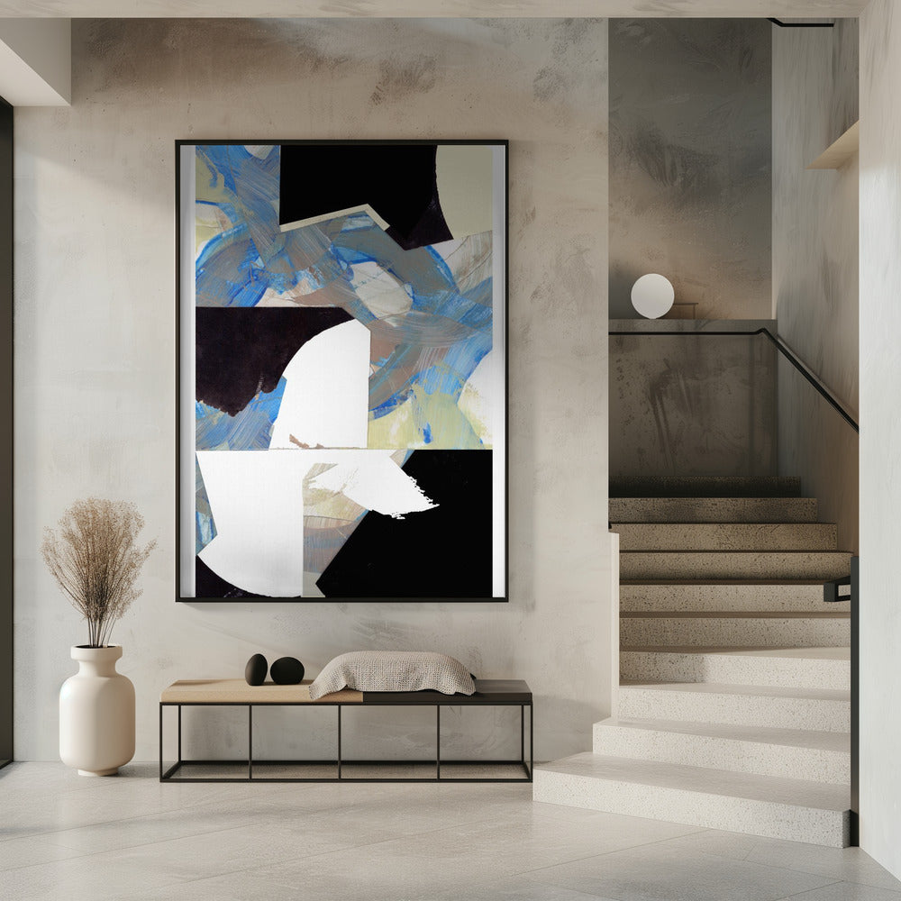 Blauw Neutraal Beige Zwart 3 | Poster