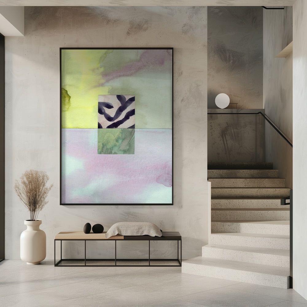 Aquarel abstracte compositie 8 | Poster