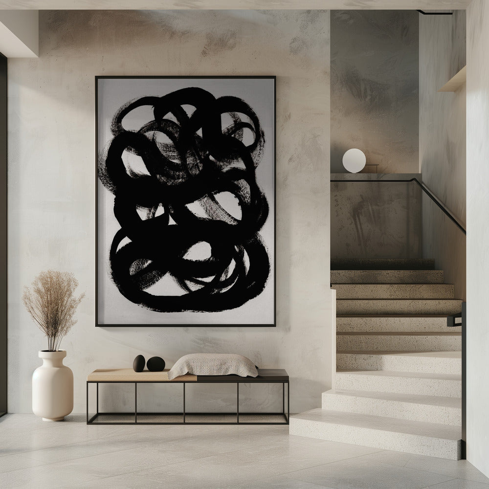 Abstracte penseelstreken 84 | Poster