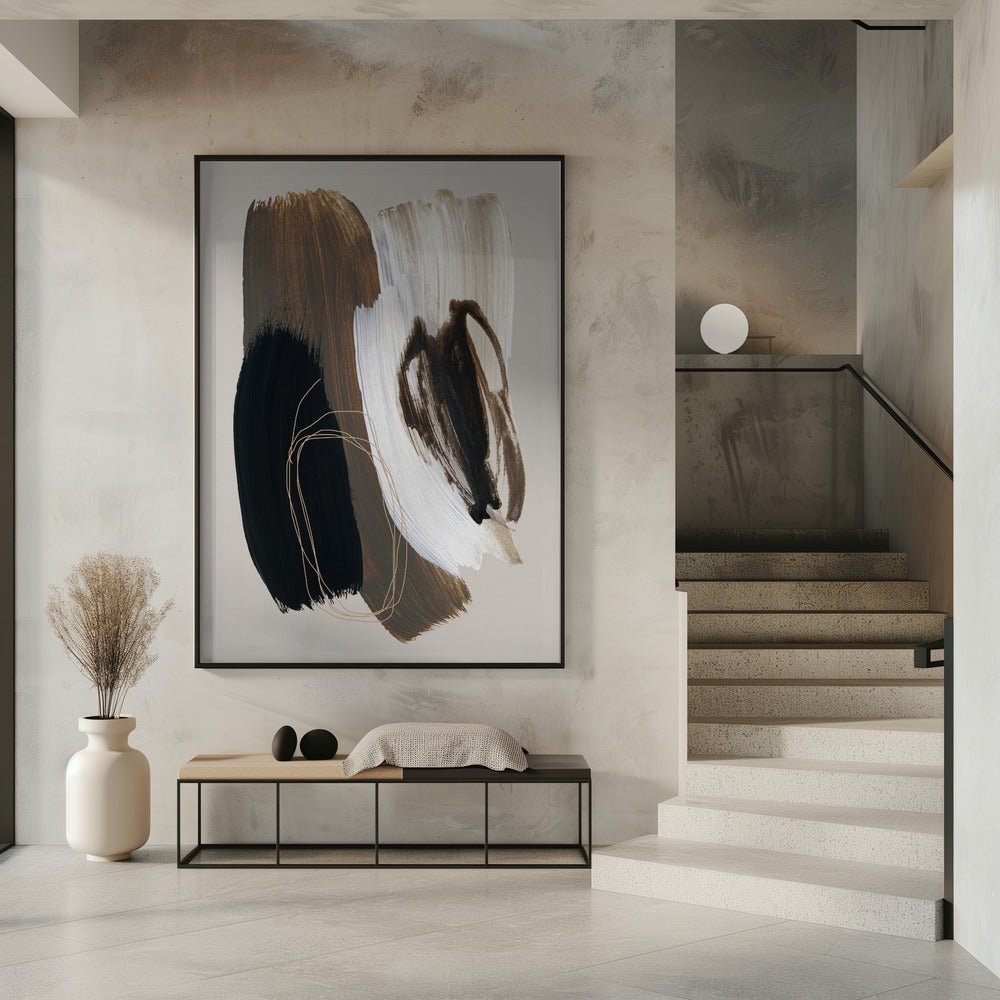 Abstracte penseelstreken 108X | Poster