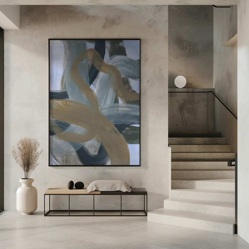 Abstracte penseelstreken 124 | Poster