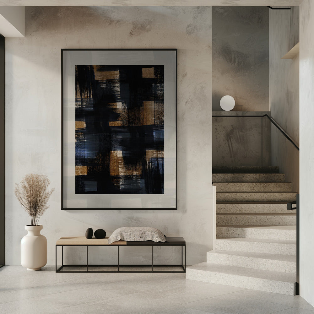Abstracte penseelstreken 128X | Poster