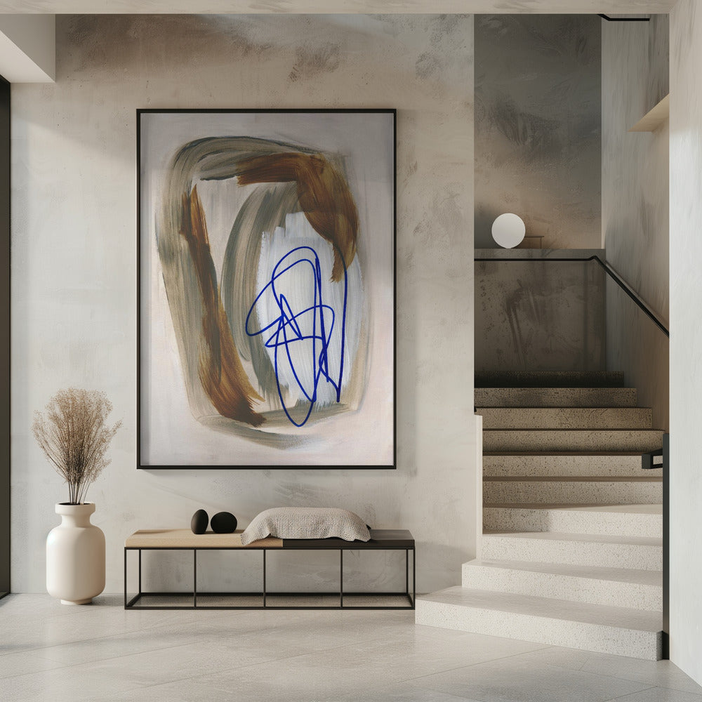 Abstracte penseelstreken 156 | Poster