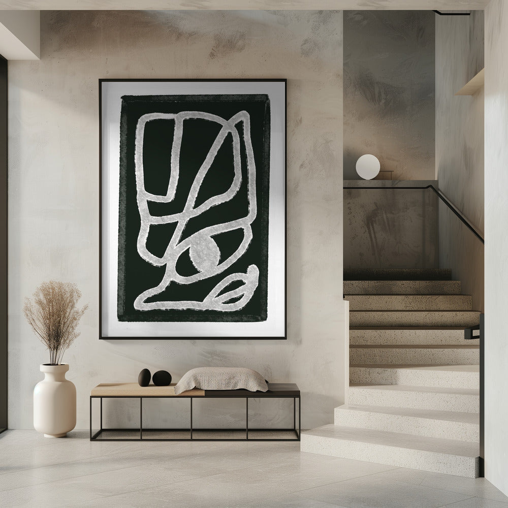 Zwarte abstracte lijnen | Poster