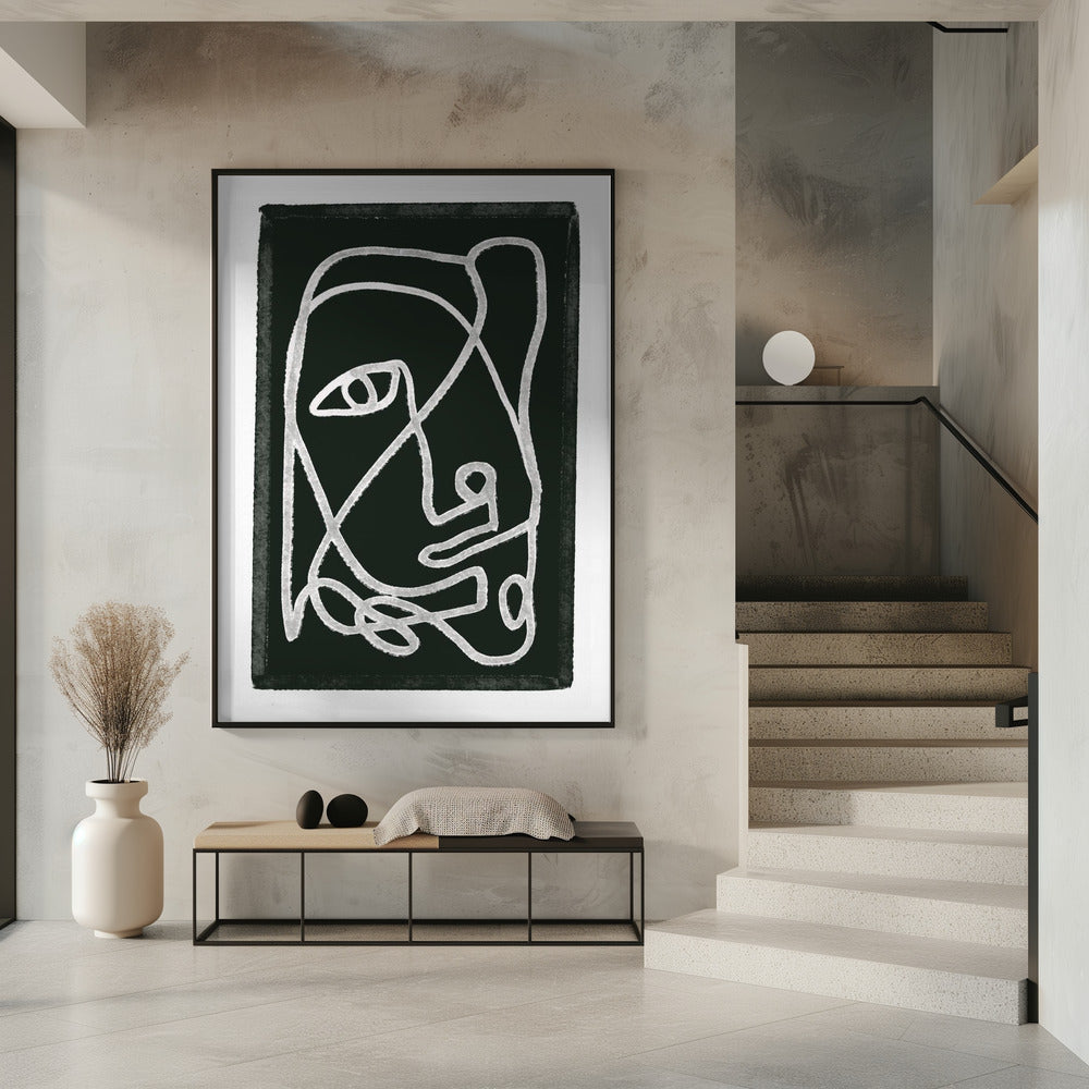 Abstract lined black | Poster