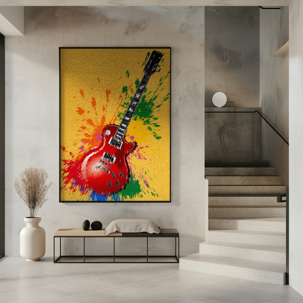Elektrische gitaar popart exploderend | Poster