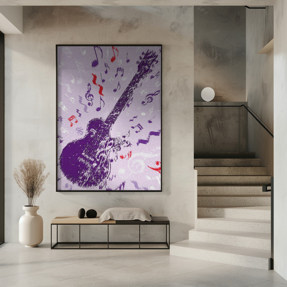 Elektrische gitaar popart exploderend | Poster
