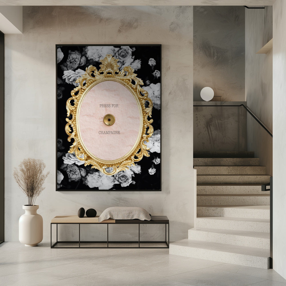 Champagnedonkere bloemenverhouding 2x3 | Poster