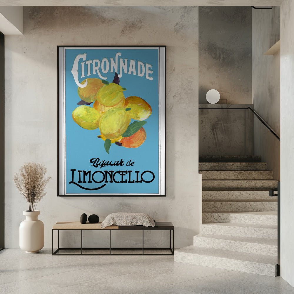 Citronnade Limoncello op blauw en zwart | Poster