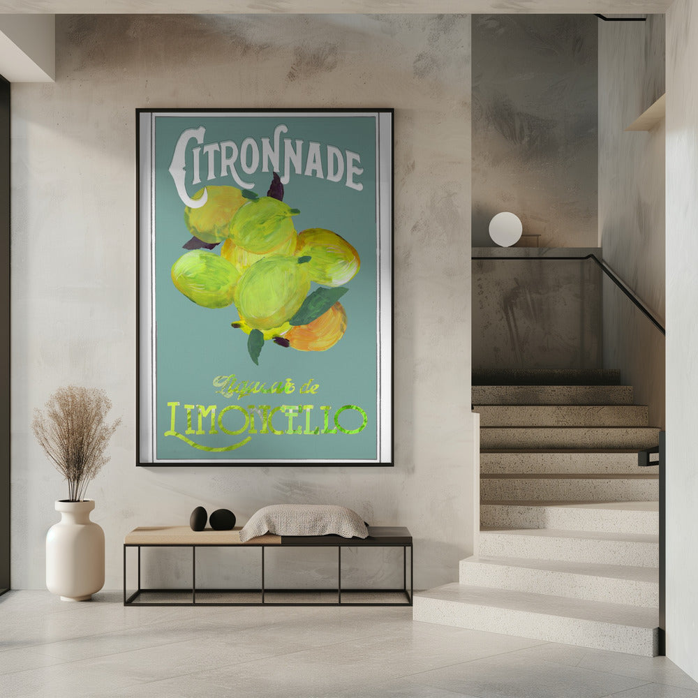 Citronnade Limoncello Op Blauw | Poster