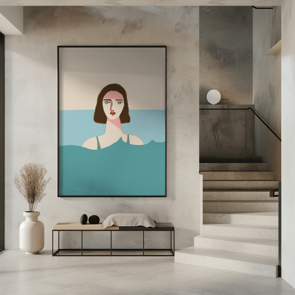Ocean swimmer Brunette | Poster