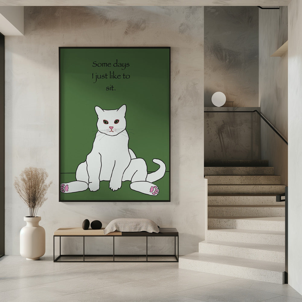 Witte kat met citaat | Poster