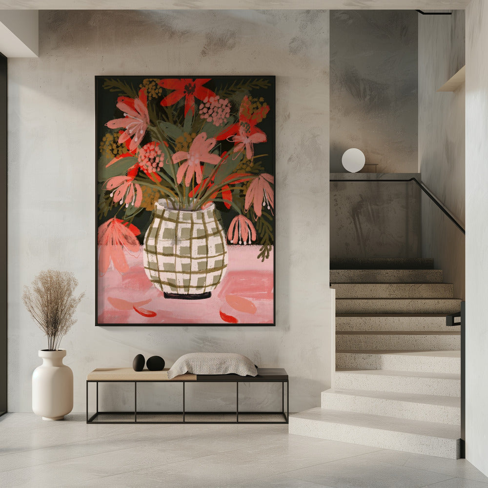 Petals in Patterned Vase | Poster