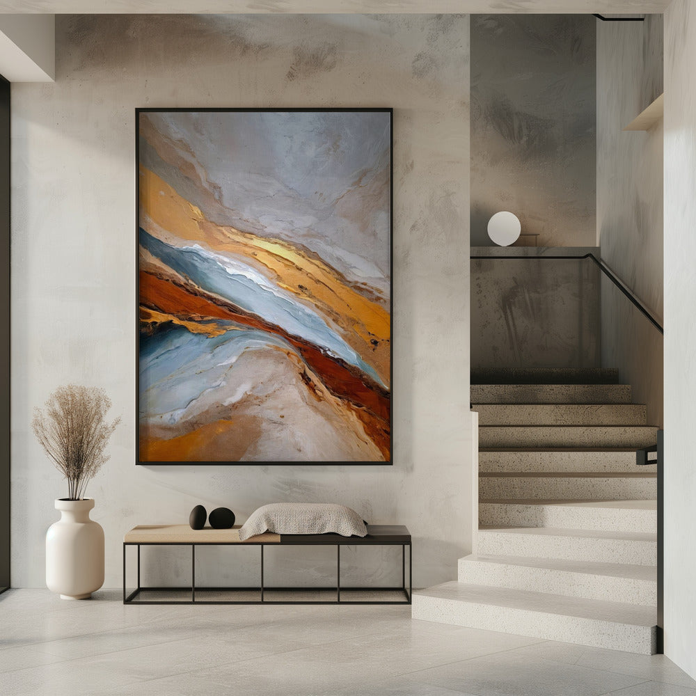 Gouden Horizon Golven | Poster