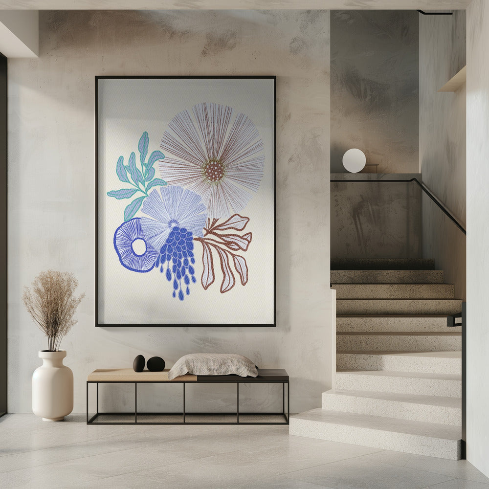 Koraal bloemen | Poster