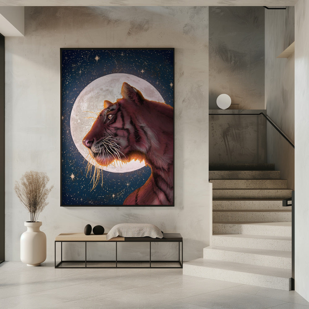 Maan en Tijger Kleur Groot | Poster