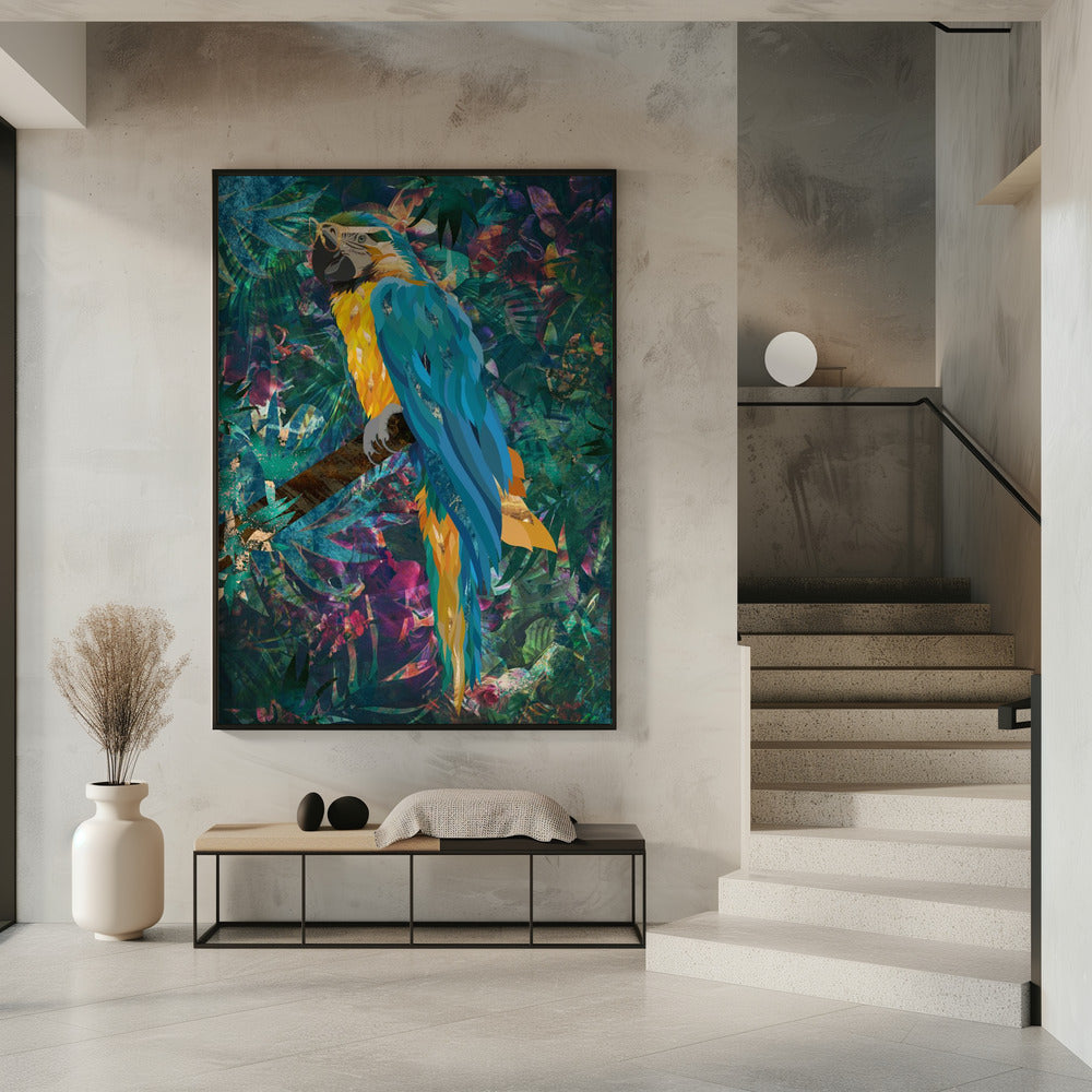 Tropical Floral Jungle - Macaw | Poster
