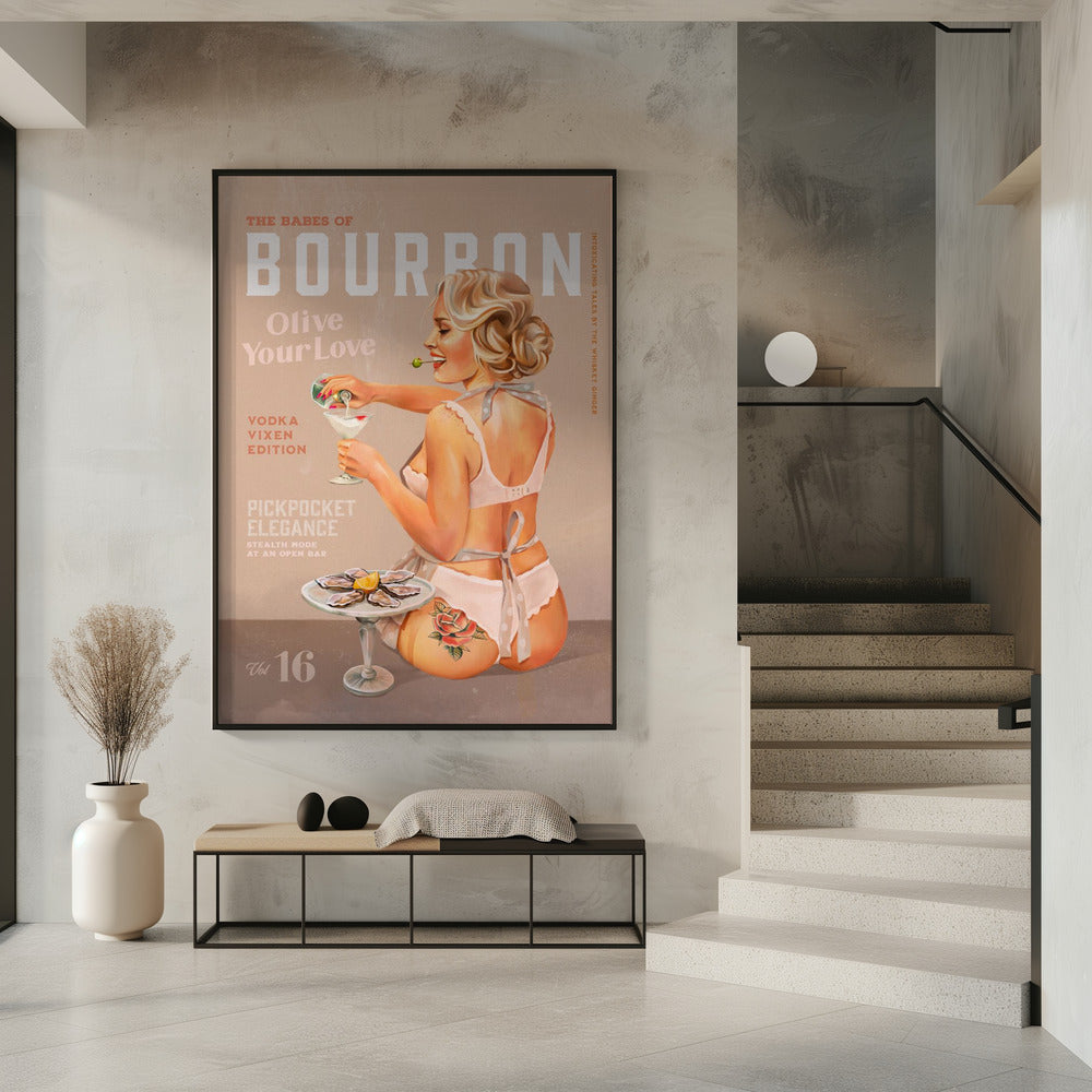 Bourbon Babe Vol. 16 Vintage Vodka Martini Pin-up Girl | Poster