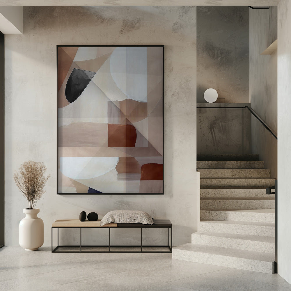 Abstract Koper Neutraal Toon Schilderij 2 | Poster