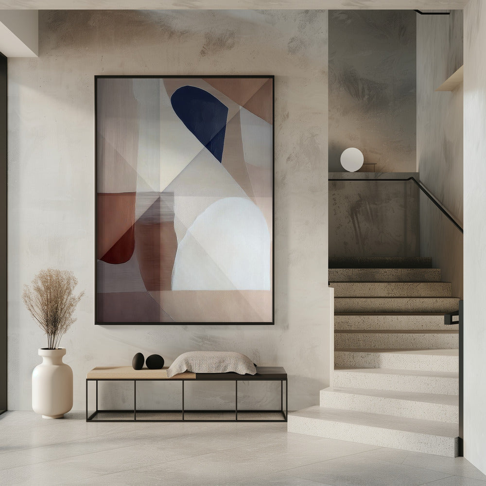 Abstract koper neutraal toon schilderij 1 | Poster