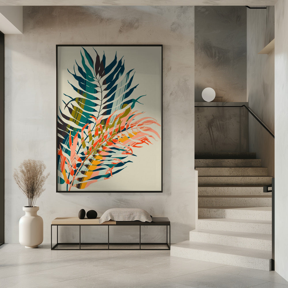 Kleurrijke palmbladeren | Poster