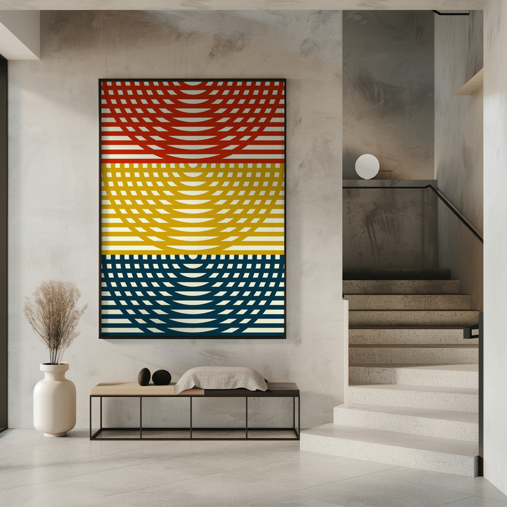 Driekleurige golven | Poster