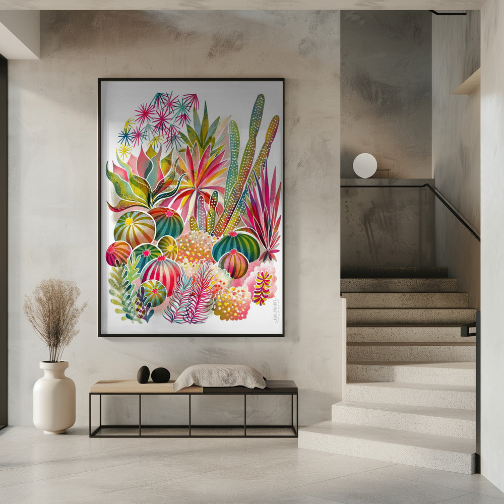 Bloeiende vetplanten- en cactustuin | Poster
