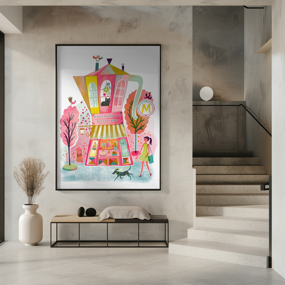 Vintage Franse koffiepatisserie | Poster