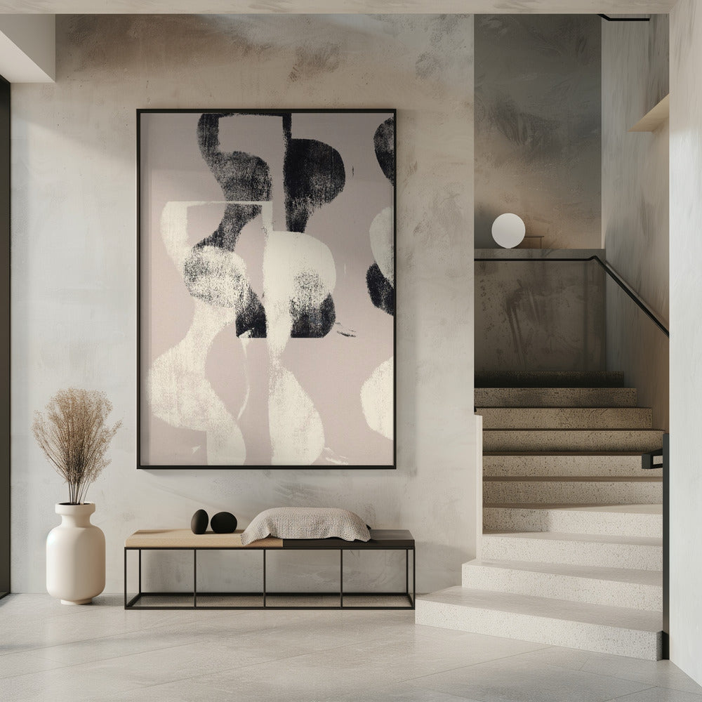 Tango – Organische vormen in zwart en beige | Poster
