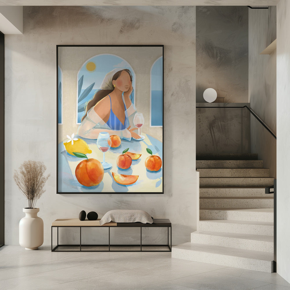Meisje met perziken | Poster