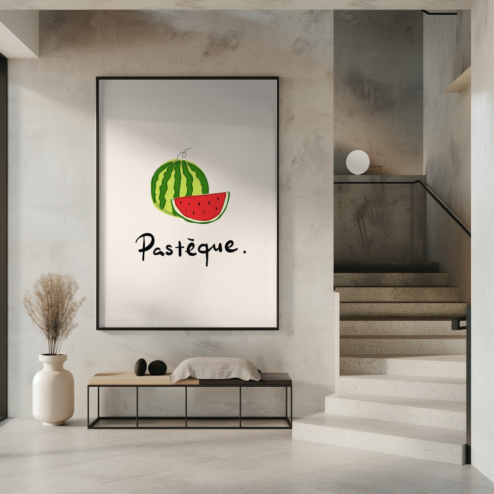 Moderne Franse fruitcollectie "Watermeloen / Pastèque" | Poster