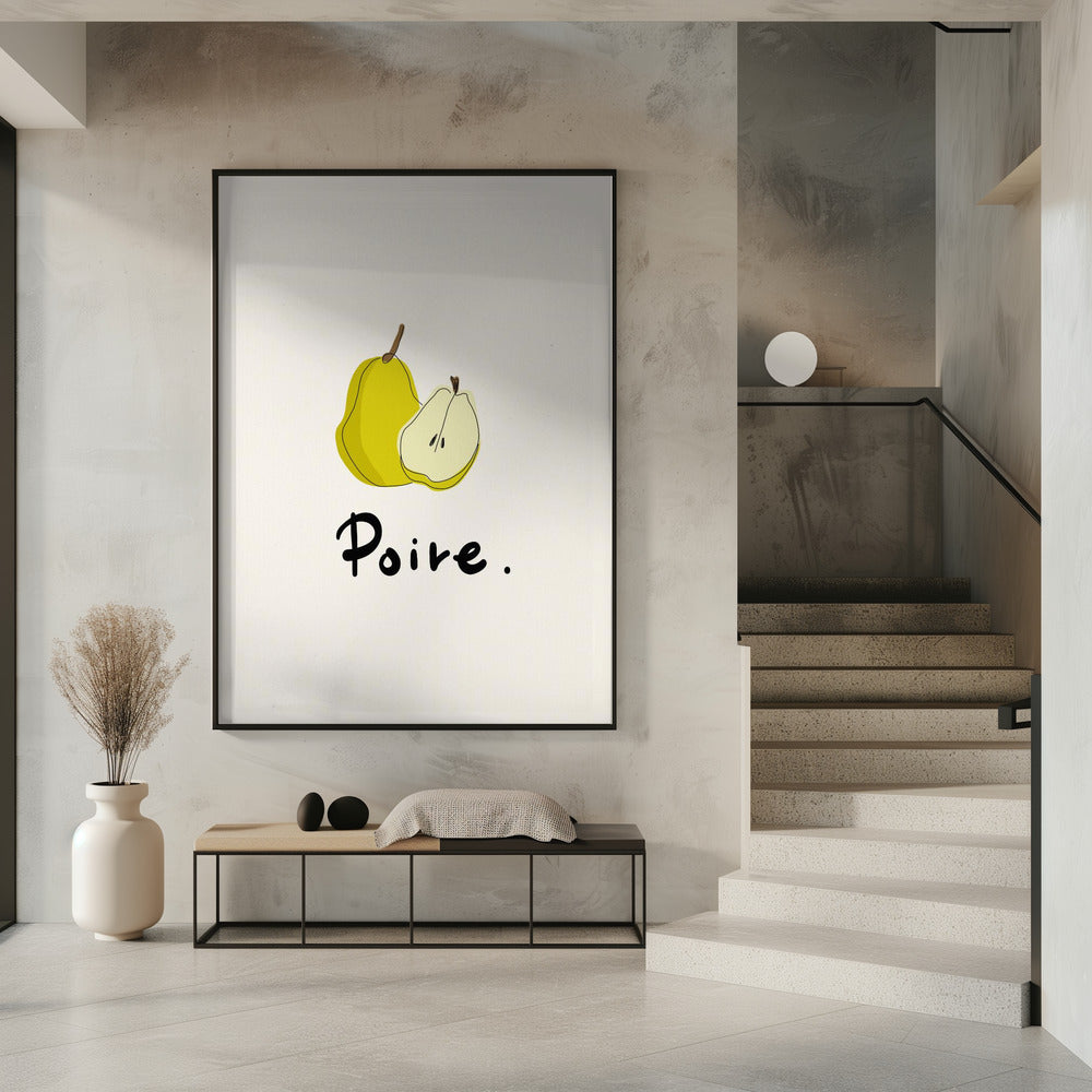 Moderne Franse fruitcollectie "Peer / Poire" | Poster