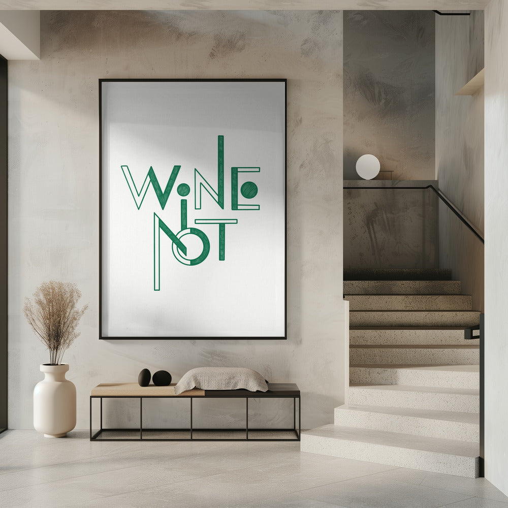 Wijn Niet handgetekende tekst & citaat | Poster