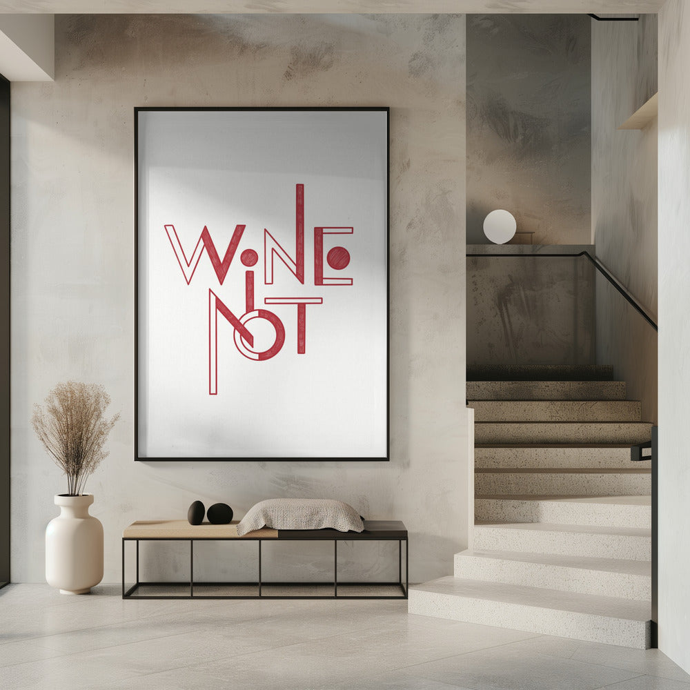 Wijn Niet handgetekende tekst & citaat | Poster
