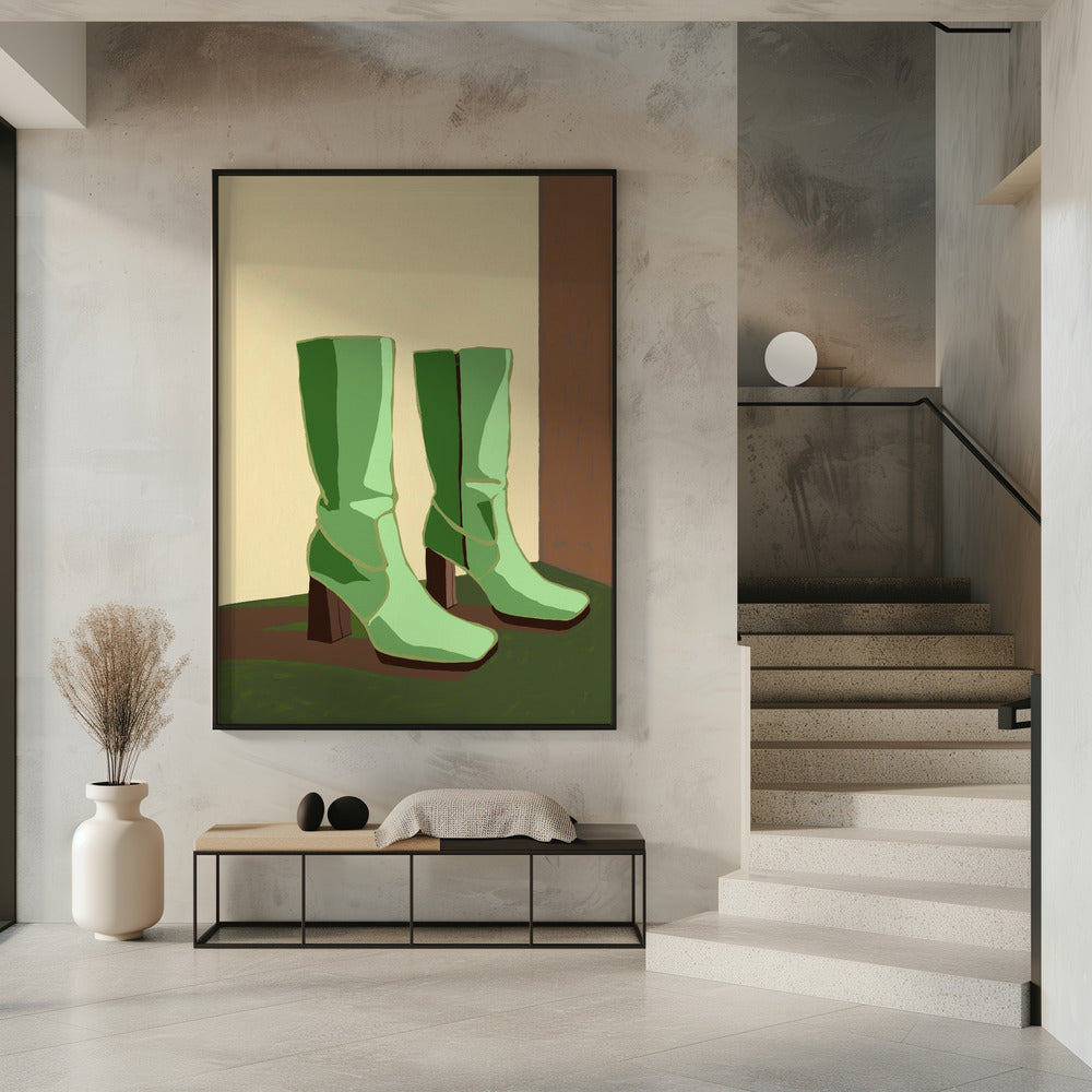 Groene laarzen | Poster