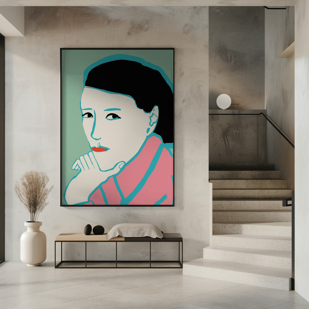 Vrouw kijkt | Poster